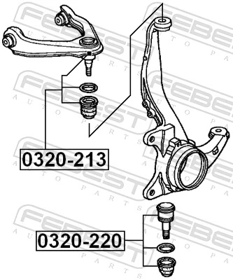 0320213 Febest Suporte de esfera superior