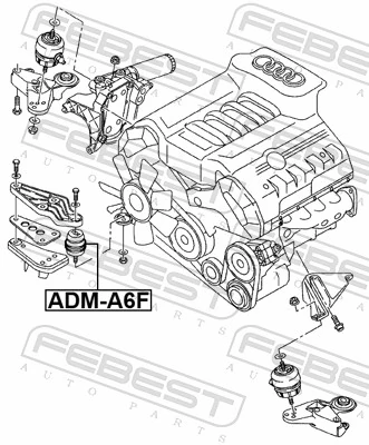  Coxim (suporte) dianteiro de motor Audi A8 D2 sedan (4D2, 4D8) (1994 - 2005) D2