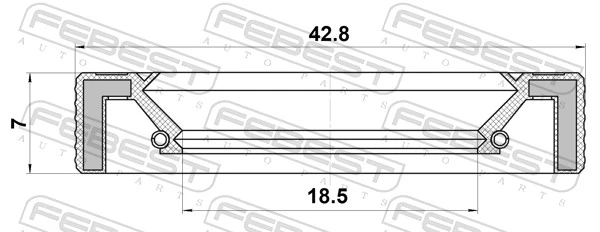 95LAY20420707X Febest Kit de reparação da cremalheira da direção (do mecanismo), (kit de vedantes)