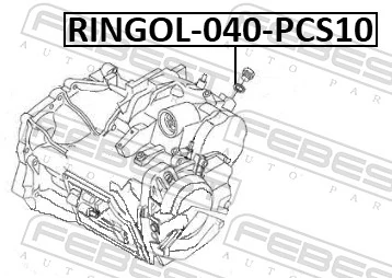 RINGOL040PCS10 Febest Vedante anular de tubo de aparelho de ar condicionado