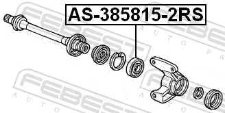 AS3858152RS Febest Rolamento suspenso do semieixo dianteiro