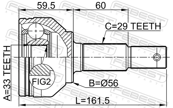 Junta homocinética externa dianteira para Nissan Qashqai I J10