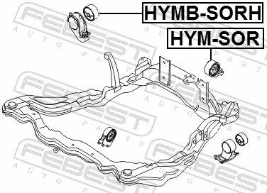 HYMBSORH Febest Coxim (suporte) direito de motor (bloco silencioso)