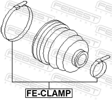 FECLAMP Febest Braçadeira da bota de proteção de junta homocinética, universal