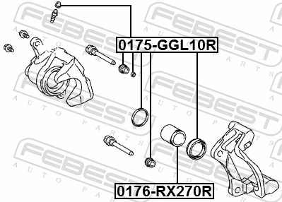 0175GGL10R Febest Kit de reparação de suporte do freio traseiro