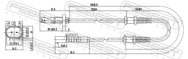 16606006 Febest Sensor dianteiro de ABS