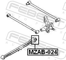 MZAB024 Febest Bloco silencioso traseiro de braço oscilante traseiro longitudinal