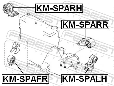 Coxim (suporte) dianteiro de motor para KIA Carens I FJ