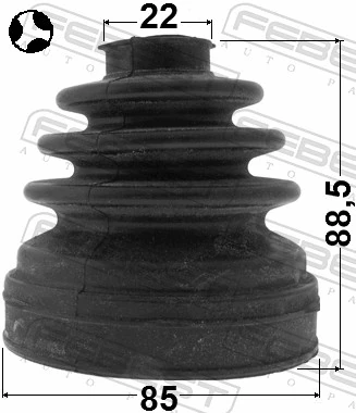 0515BK23LHT Febest Bota de proteção interna esquerda de junta homocinética do semieixo dianteiro