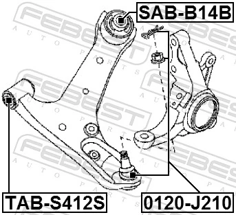 Bloco silencioso dianteiro do braço oscilante inferior Daihatsu Terios preço, a partir de 5,27 USD
