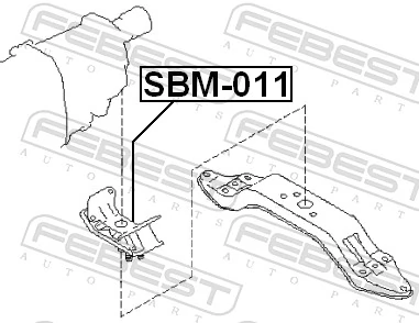 SBM011 Febest Coxim de transmissão (suporte da caixa de mudança)