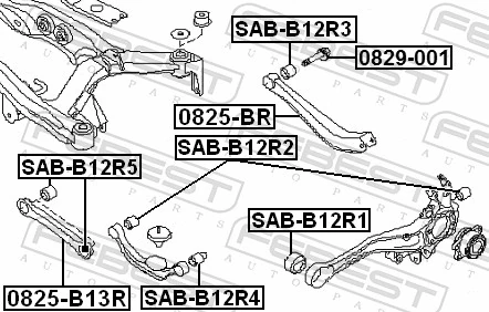 SABB12R2 Febest Bloco silencioso do braço oscilante superior traseiro