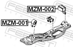 MZM001 Febest Coxim (suporte) dianteiro de motor
