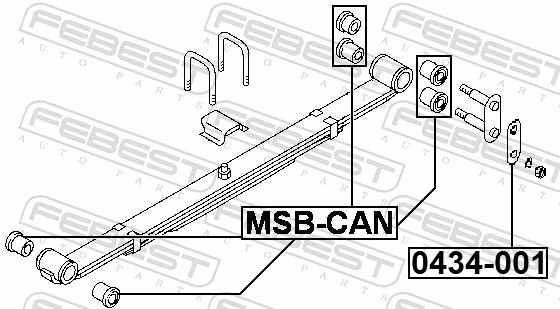 Bloco silencioso traseiro da suspensão de lâminas traseira MMB025153 Mitsubishi