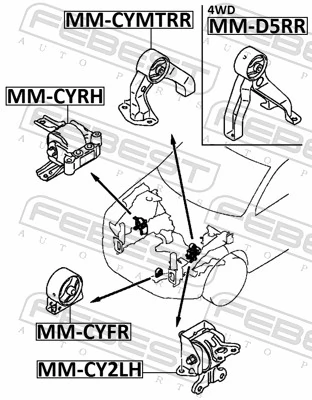 MMCY2LH Febest Coxim (suporte) esquerdo de motor