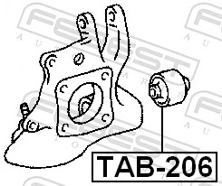 TAB206 Febest Bloco silencioso do pino de apoio traseiro