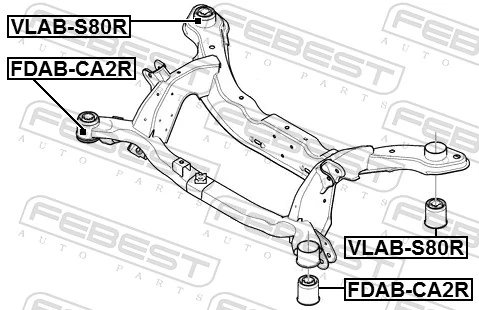 Bloco silencioso de viga traseira (de plataforma veicular) Volvo S80 II AS, AR