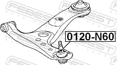  Suporte de esfera inferior Toyota Avensis Verso monovolume (LCM) (2001 - 2009) Verso