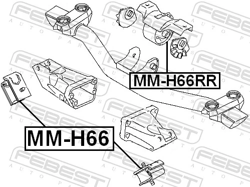 MMH66 Febest Coxim (suporte) esquerdo/direito de motor