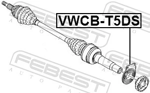VWCBT5DS Febest Rolamento suspenso do semieixo dianteiro