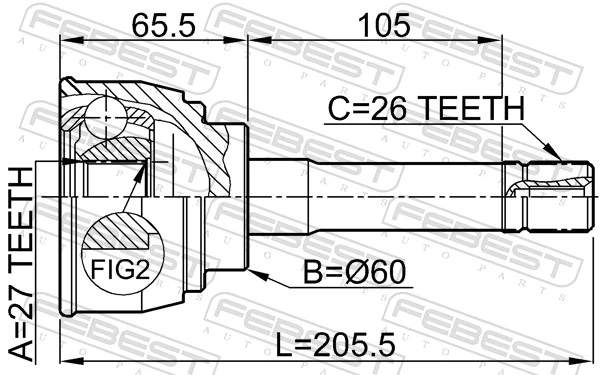 4346029056 Toyota Junta homocinética externa dianteira