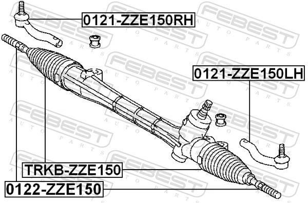 0122ZZE150 Febest Tração de direção