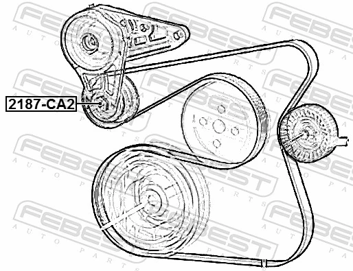2187CA2 Febest Rolo de reguladora de tensão da correia de transmissão