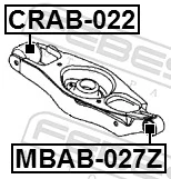 CRAB022 Febest Bloco silencioso do braço oscilante inferior traseiro