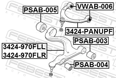 Braço oscilante superior esquerdo/direito de suspensão dianteira VAG 97034105103