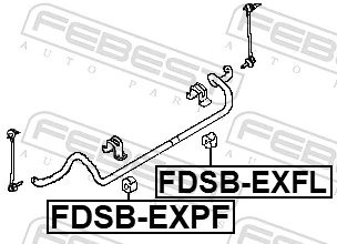 FDSBEXPF Febest Bucha direita de estabilizador dianteiro