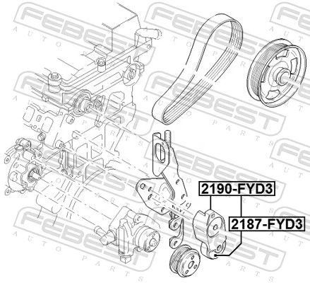  Rolo de reguladora de tensão da correia de transmissão Ford Mondeo III sedan (B4Y) (2000 - 2007) III