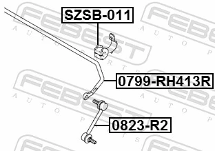 0799RH413R Febest Estabilizador traseiro