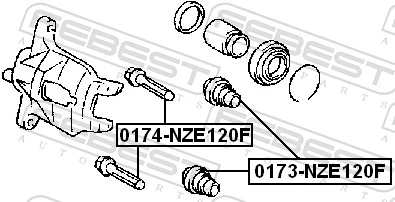 0174NZE120F Febest Guia de suporte dianteiro