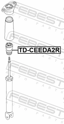KDCEEDA2R Febest Pára-choque (grade de proteção) de amortecedor traseiro