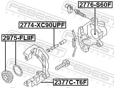 2377CT6F Febest Braçadeira do freio de suporte dianteiro