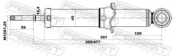  Amortecedor traseiro Toyota Corolla hatchback (E12U) (2002 - 2006) 