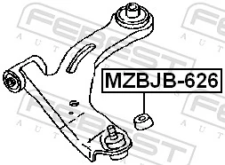 MZBJB626 Febest Bota de proteção de suporte esférico inferior