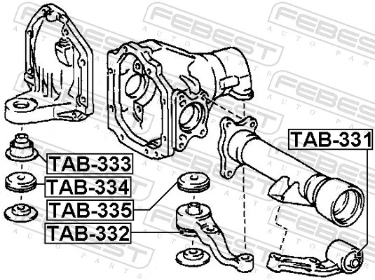 TAB331 Febest Consola (travessa) esquerda de redutor dianteiro