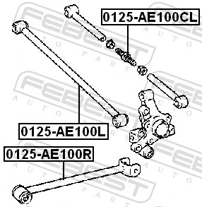0125AE100L Febest Barra transversal de suspensão traseira