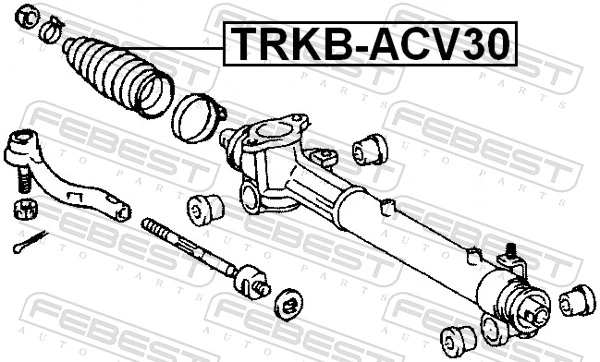 TRKBACV30 Febest Bota de proteção do mecanismo de direção (de cremalheira)