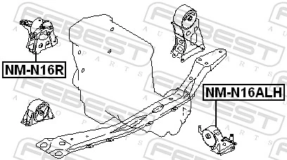 NMN16ALH Febest Coxim (suporte) esquerdo de motor