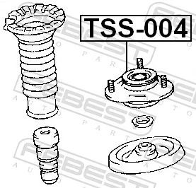 TSS004 Febest Suporte de amortecedor dianteiro