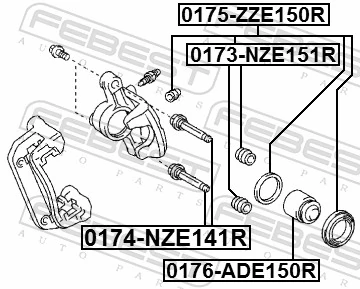 0176ADE150R Febest Pistão de suporte do freio traseiro