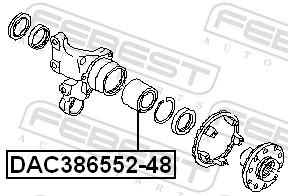 DAC38655248 Febest Rolamento de cubo traseiro