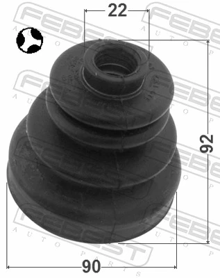 0215R20T Febest Bota de proteção interna de junta homocinética do semieixo dianteiro