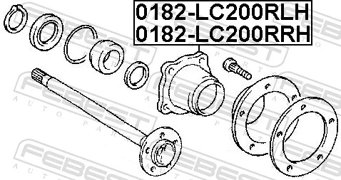 Rolamento de cubo traseiro Toyota Land Cruiser  J200