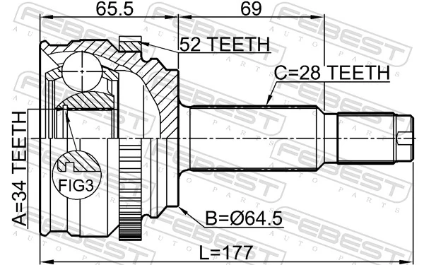 4130021106 Ssang Yong Junta homocinética externa dianteira