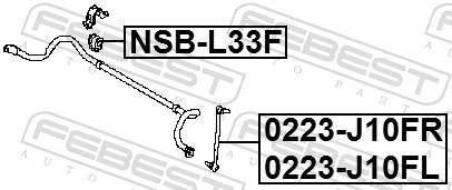 NSBL33F Febest Bucha de estabilizador dianteiro