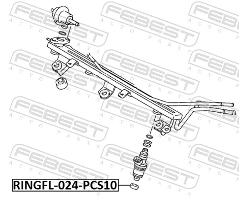 RINGFL024PCS10 Febest Anel (arruela) do injetor de ajuste