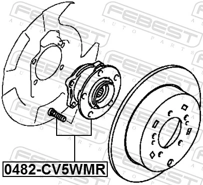 0482CV5WMR Febest Cubo traseiro